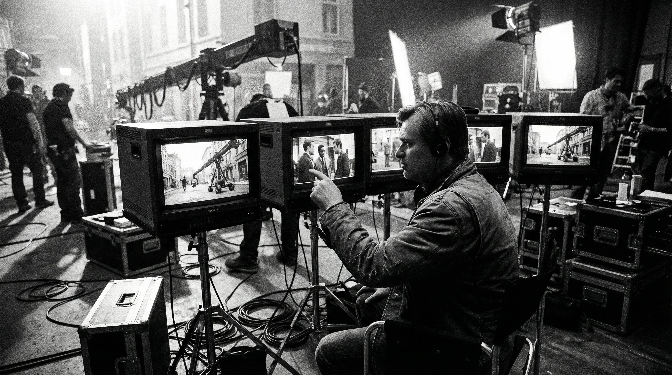 电影导演在拍摄现场监看画面 - 换妻视频 - 加入小众电影社区 | 换妻视频与品味独特的影迷一同分享观影心得。团队的专业精神